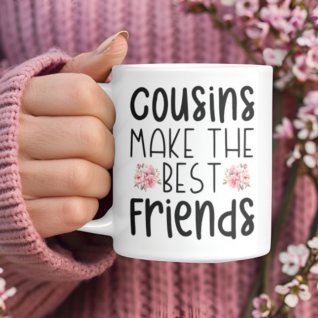 Mug Les Cousins Font Les Meilleurs Amis Fleur Aquarell (Créateur téléchargé)