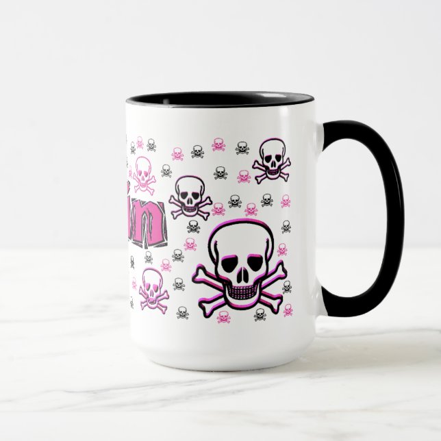 Mug Les crânes roses et noirs d'Erin (Droite)