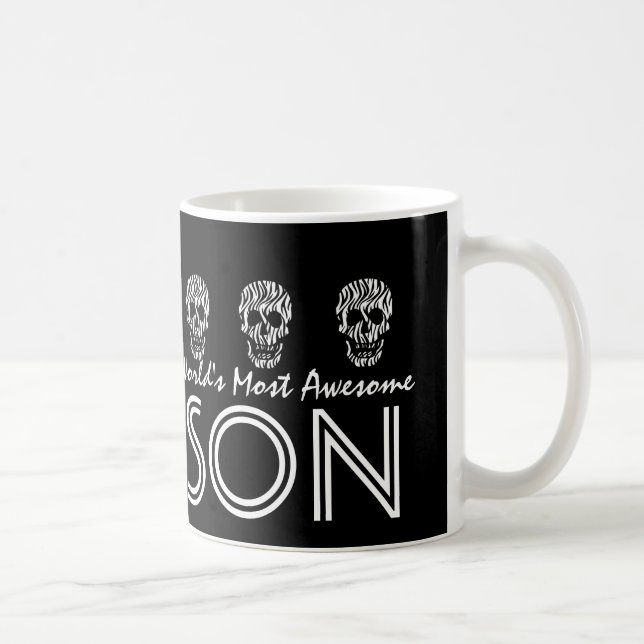 Mug Les crânes V04 de zèbre du FILS les plus (Droite)