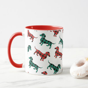 Mug Les Dachshunds de Noël de Buffalo Plaid Tartan