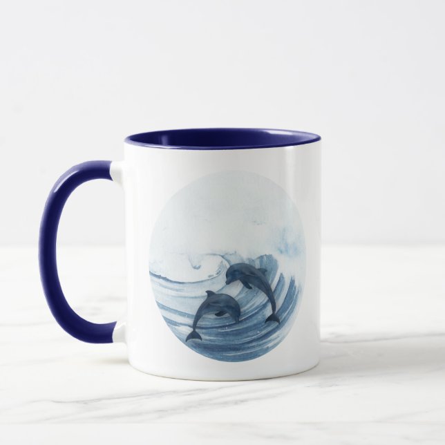Mug Les dauphins plongeurs dans le surf (Gauche)
