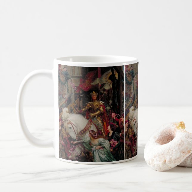 Mug Les Deux Couronnes de Sir Frank Bernard Dicksee (Avec donut)