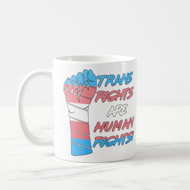 Mug Les droits trans sont des droits humains (Gauche)