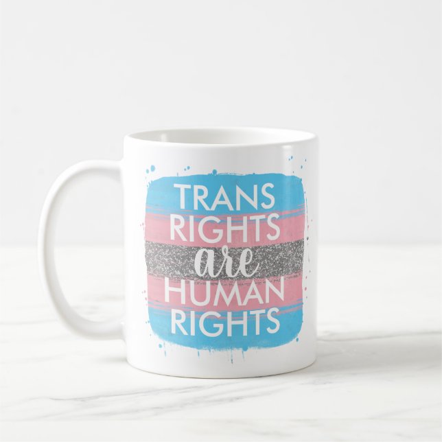 Mug Les droits trans sont des droits humains (Gauche)