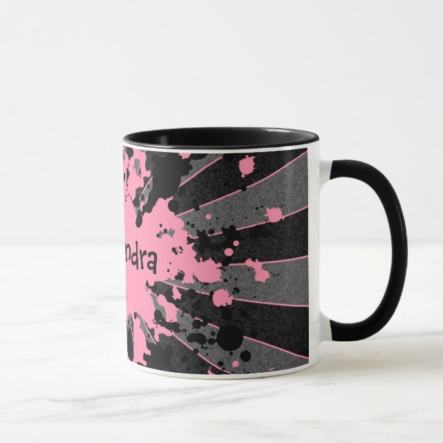 Mug Les éclaboussures de peinture rose de fille y mett (Droite)