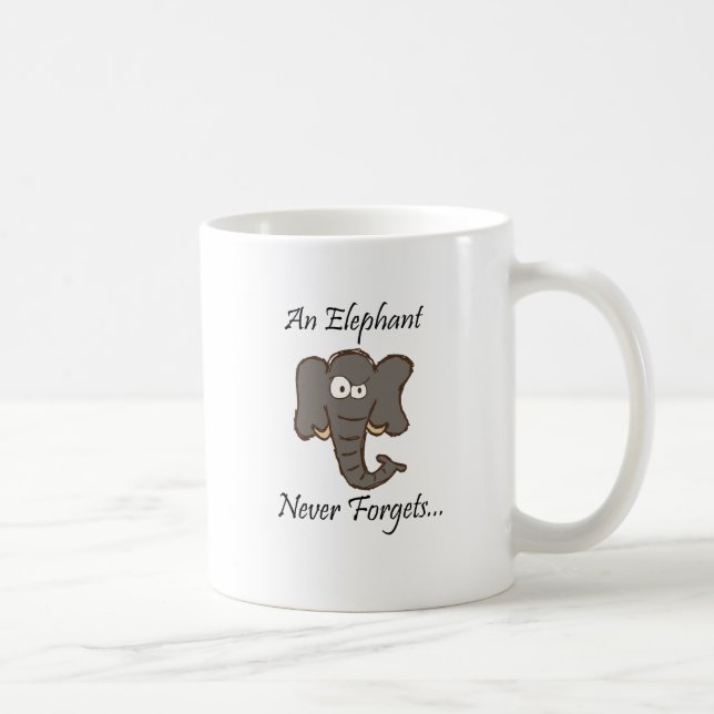 Mug Les éléphants n'oublient jamais (Droite)