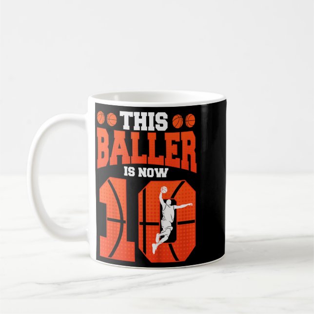 Mug Les enfants Ce basketteur a 10 ans Fête d'annivers (Gauche)
