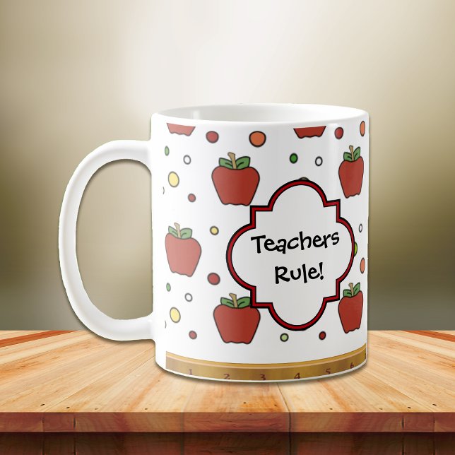 Mug Les enseignants Règle Motif Apple Personnalisé (Créateur téléchargé)