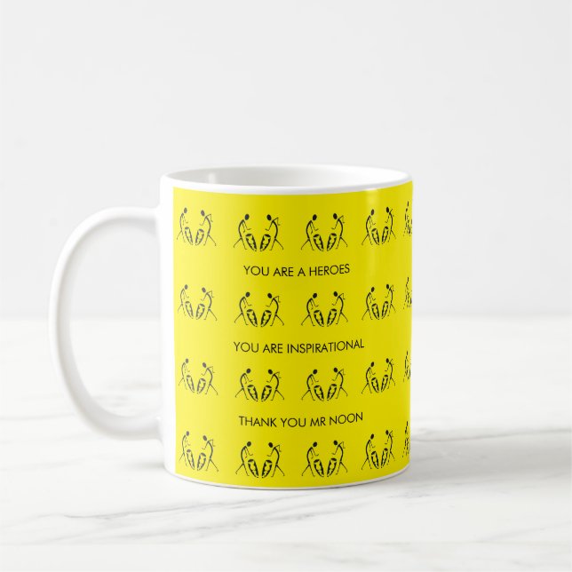 Mug Les enseignants sont des héros Jaune (Gauche)