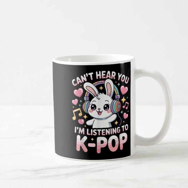 Mug Les femmes lapin drôle ne peuvent pas vous entendr (Droite)