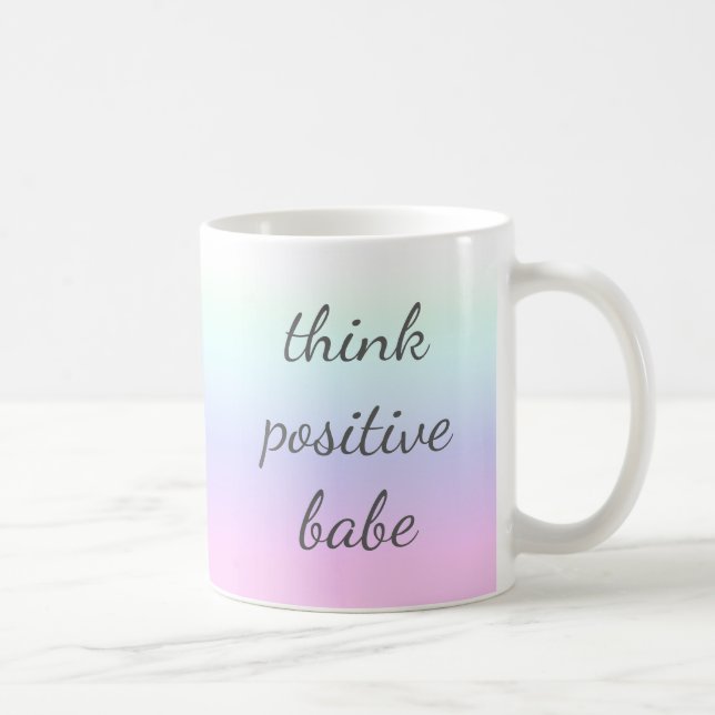 Mug Les femmes pensent le café positif de thé de bébé (Droite)