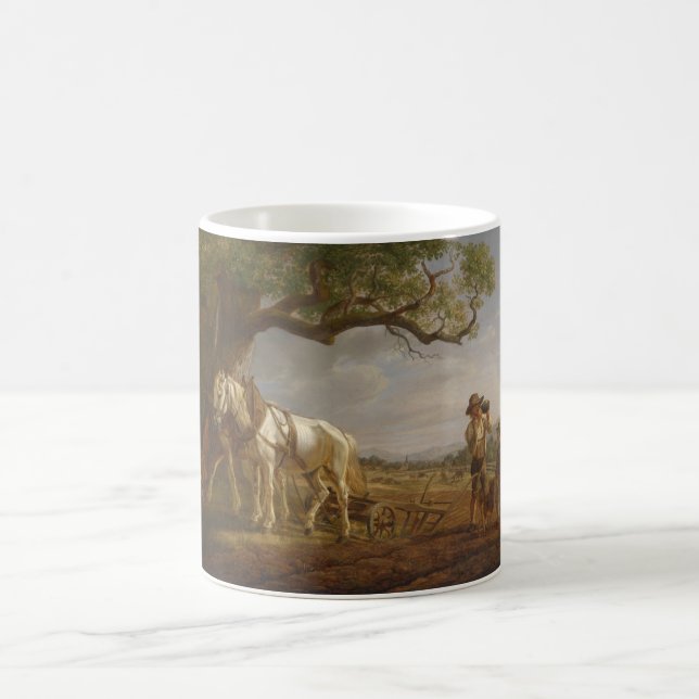 Mug Les fermiers se reposent dans un champ avec des ch (Centre)