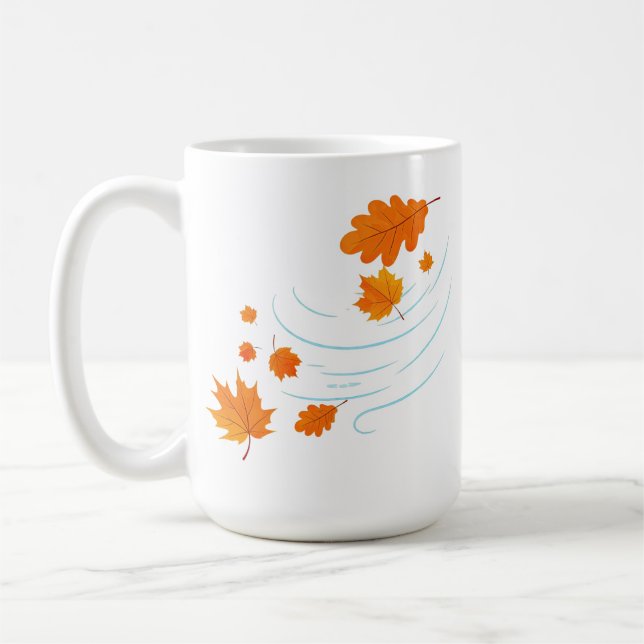 Mug Les feuilles d'automne dans le vent : Design éléga (Gauche)