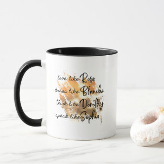 Mug Les filles d'or Typographie noir et blanc Or