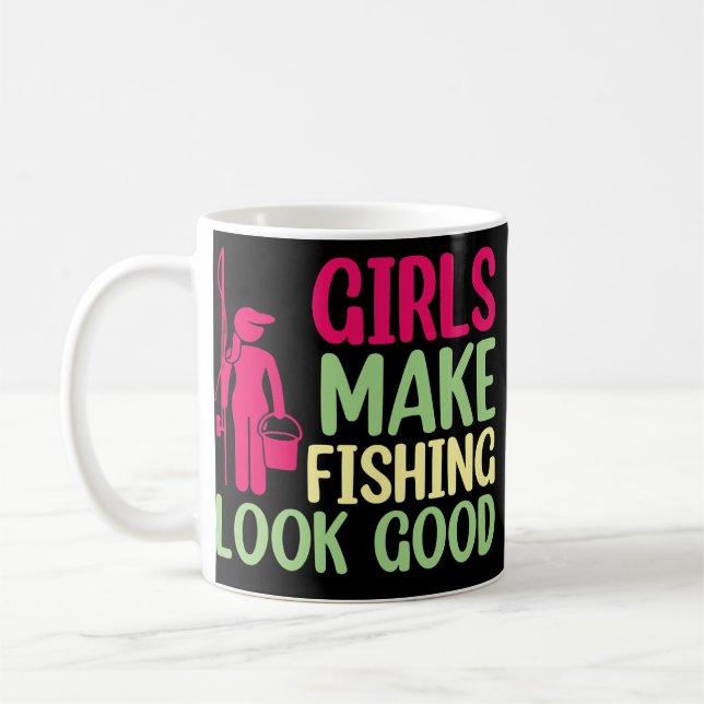 Mug Les filles font la pêche a l'air bon Pêcheuse fill (Gauche)