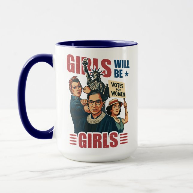 Mug Les Filles Seront Des Filles Féminisme Empowerment (Gauche)