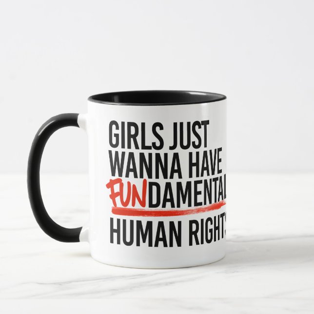 Mug Les filles veulent avoir des droits fondamentaux (Gauche)