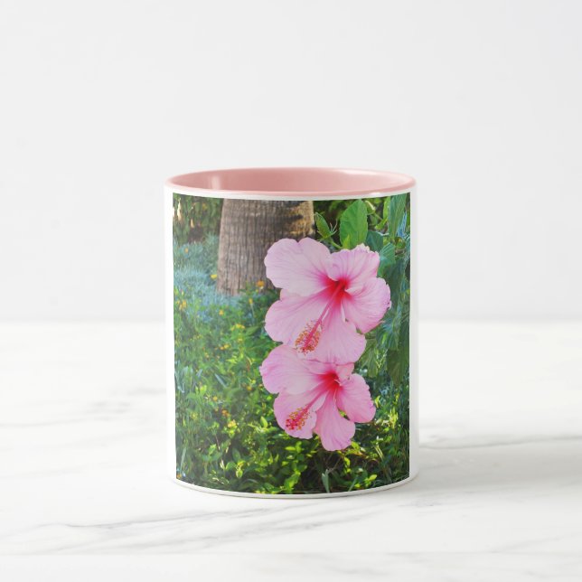 Mug Les fleurs d'Hibiscus roses (Centre)