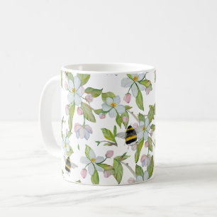 Mug Les fleurs du jardin de printemps et les bourdons