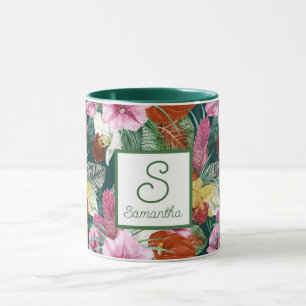 Mug Les fleurs du paradis côtier monogramme