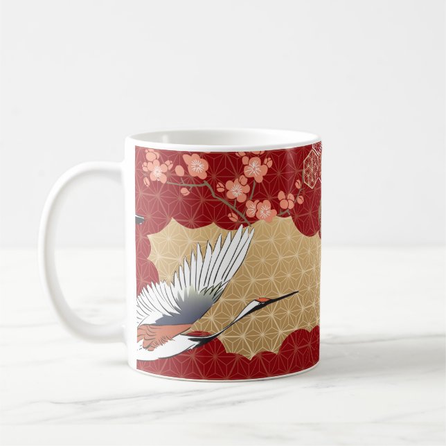 Mug Les fleurs japonaises de kimono (Gauche)