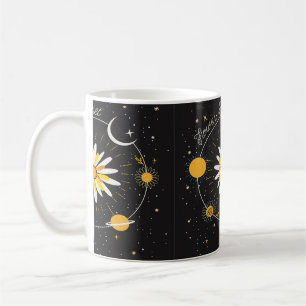 Mug Les fleurs planent le soleil et la lune graphisme