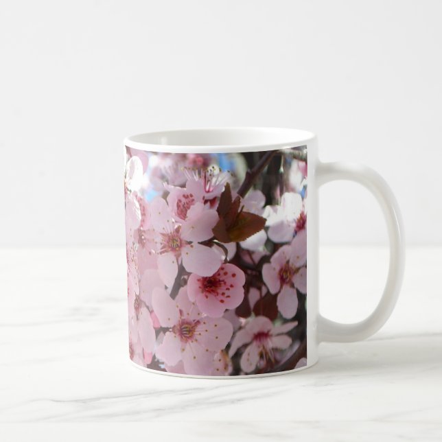 Mug Les fleurs roses sur l'arbre à fleurs ornemental (Droite)