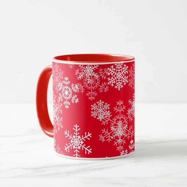 Mug Les flocons de neige de Noël (Devant gauche)