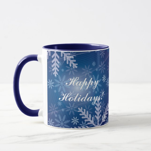 Mug Les flocons de neige en bleu (Gauche)