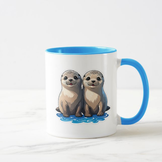 Mug Les frères phoques sont inséparables. (Droite)