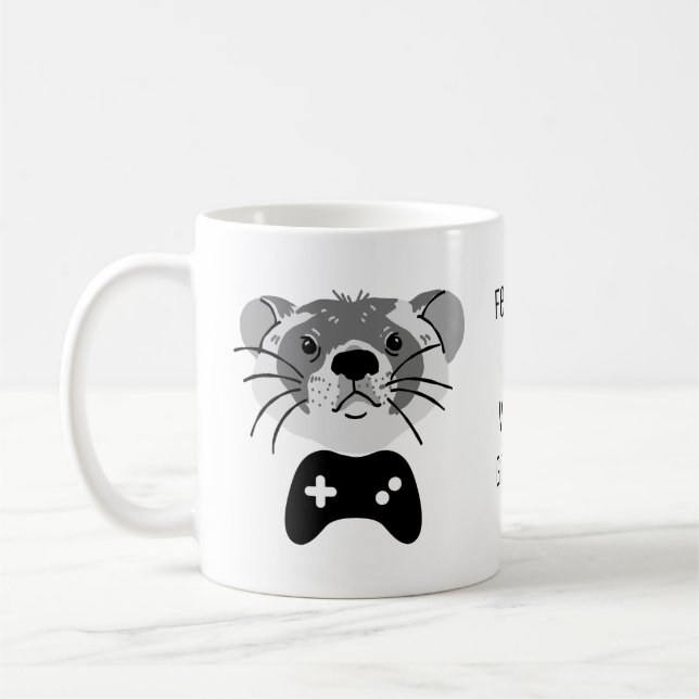 Mug Les furets Jouer à des jeux vidéo Drôle Cartoon (Gauche)