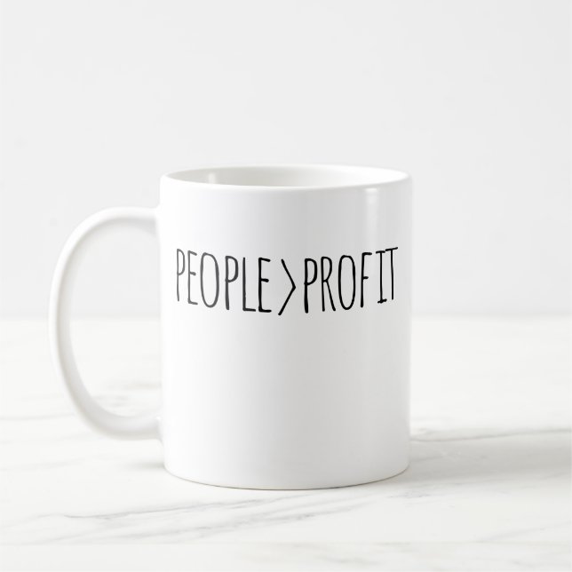 Mug Les gens au-dessus du profit (Gauche)