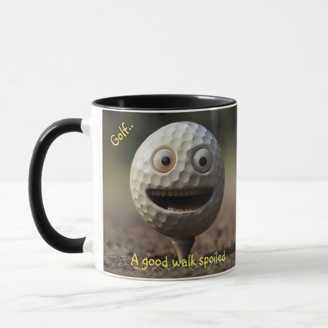 Mug Les golfeurs de cafés, "Une bonne marche gâtée" (Gauche)
