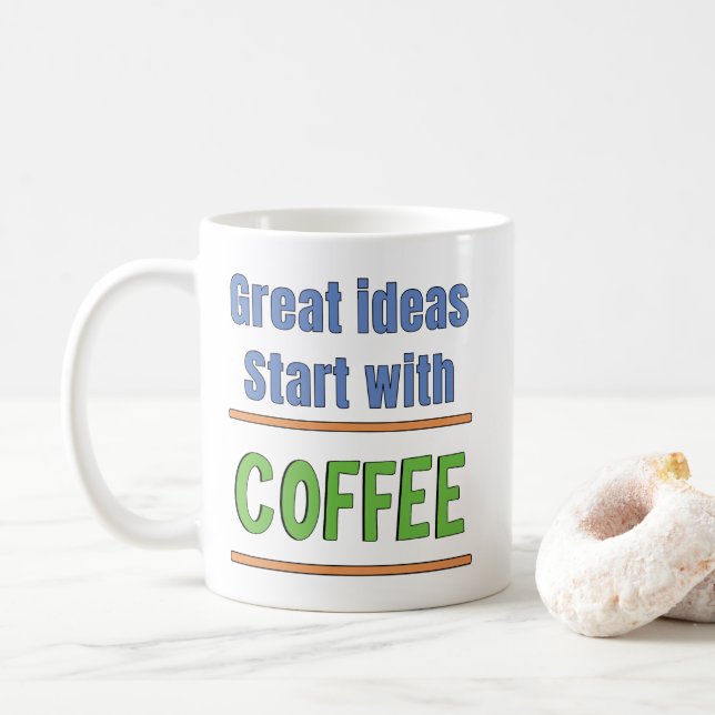 Mug Les grandes idées commencent avec un sweatshirt Ca (Avec donut)