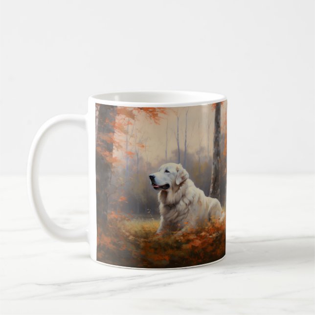 Mug Les grandes Pyrénées à l'automne Feuilles automne  (Gauche)