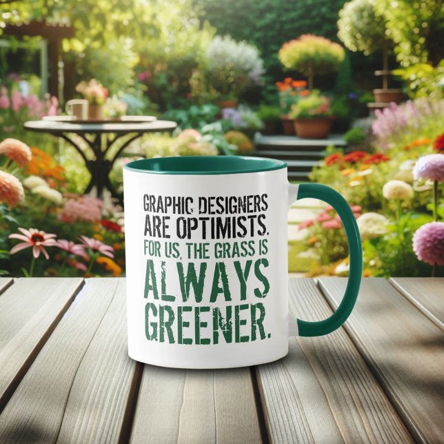Mug Les graphistes drôles sont des optimistes... (Graphic Designers are Optimists Two-Tone Mug Cover Photo)