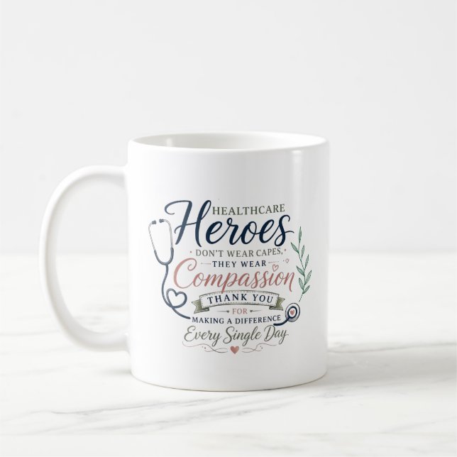 Mug Les héros de la santé portent la compassion (Gauche)