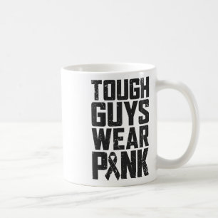 Mug Les hommes durs portent le rose du sein de sensibi