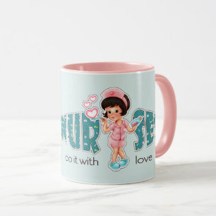Mug Les infirmières le font avec amour. Cadeau d'appré