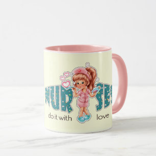 Mug Les infirmières le font avec amour. Cadeau d'appré