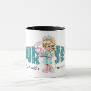 Mug Les infirmières le font avec le Coeur. Cadeau d'ap