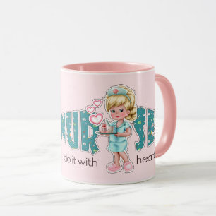 Mug Les infirmières le font avec le Coeur. Cadeau d'ap