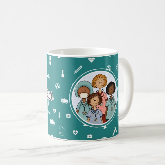 Mug Les infirmières soignent le monde (Devant droit)