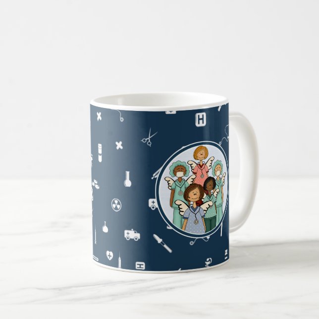 Mug Les infirmières sont de vrais anges sur Terre Cade (Devant droit)