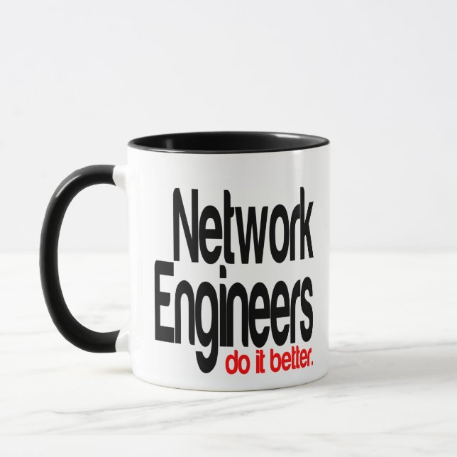 Mug Les ingénieurs réseau le font mieux (Gauche)