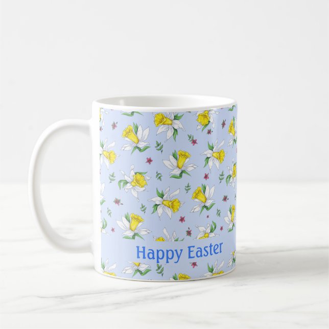 Mug Les jonquilles du printemps sur le bleu clair Joye (Gauche)