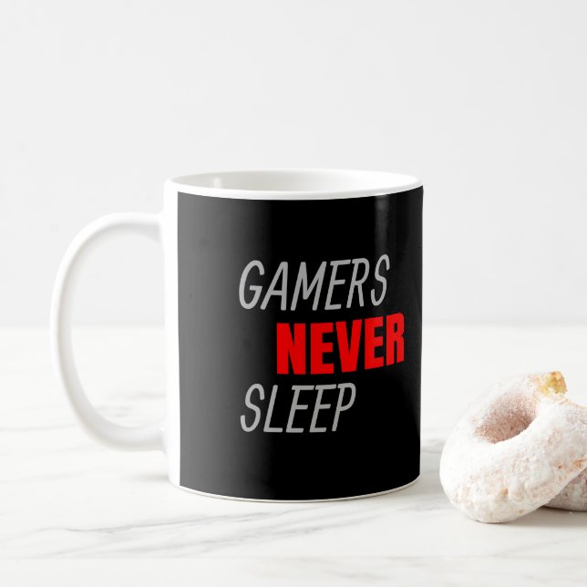 Mug Les joueurs ne dorment jamais le cadeau de l'amour (Avec donut)