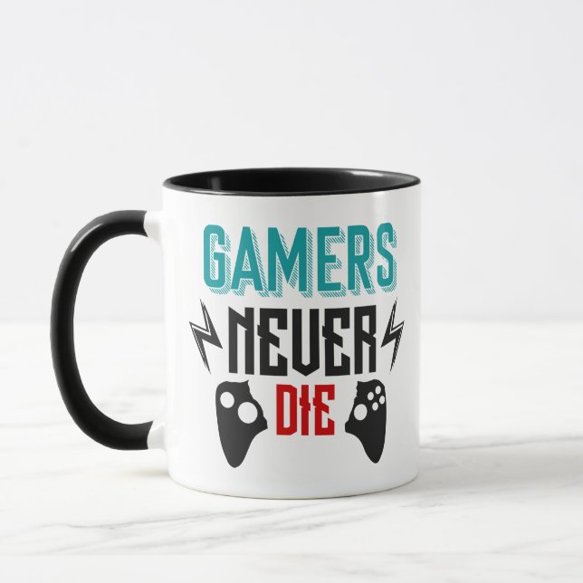 Mug Les joueurs ne meurent jamais de jouer (Gauche)