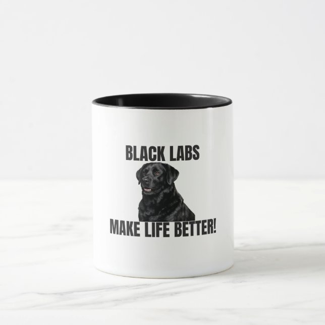 Mug Les Labs noirs rendent la vie meilleure ! – Labrad (Centre)