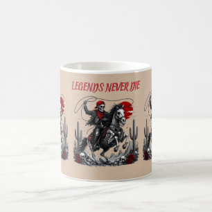 Mug LES LÉGENDES NE MEURENT JAMAIS – Cowboy squelette 